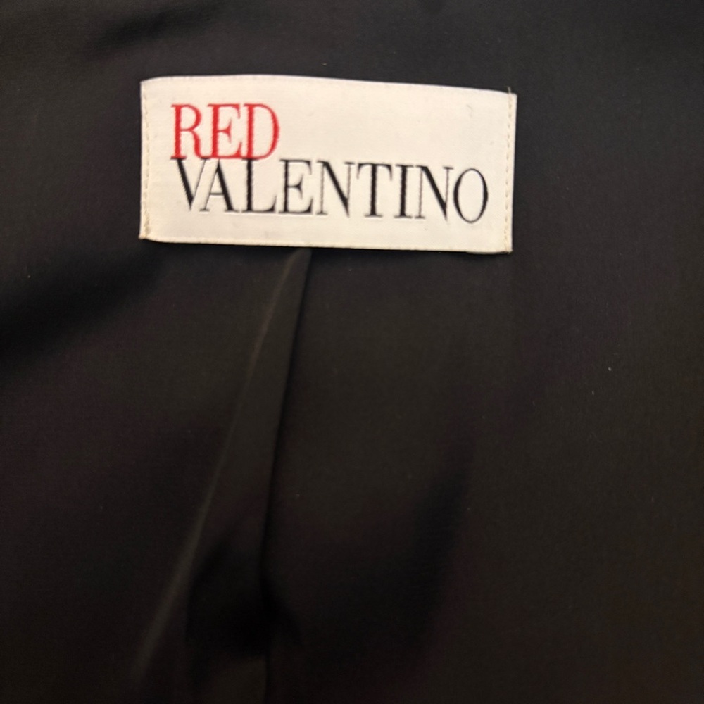 RED Valentino Black Pleated Peplum Jacket Designer Tailored Blazer - Picture 10 of 10